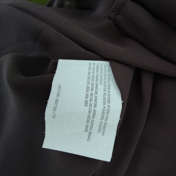 Esprit brown crepe fabric blouse with velvet and bead details size M - Picture 7 of 11